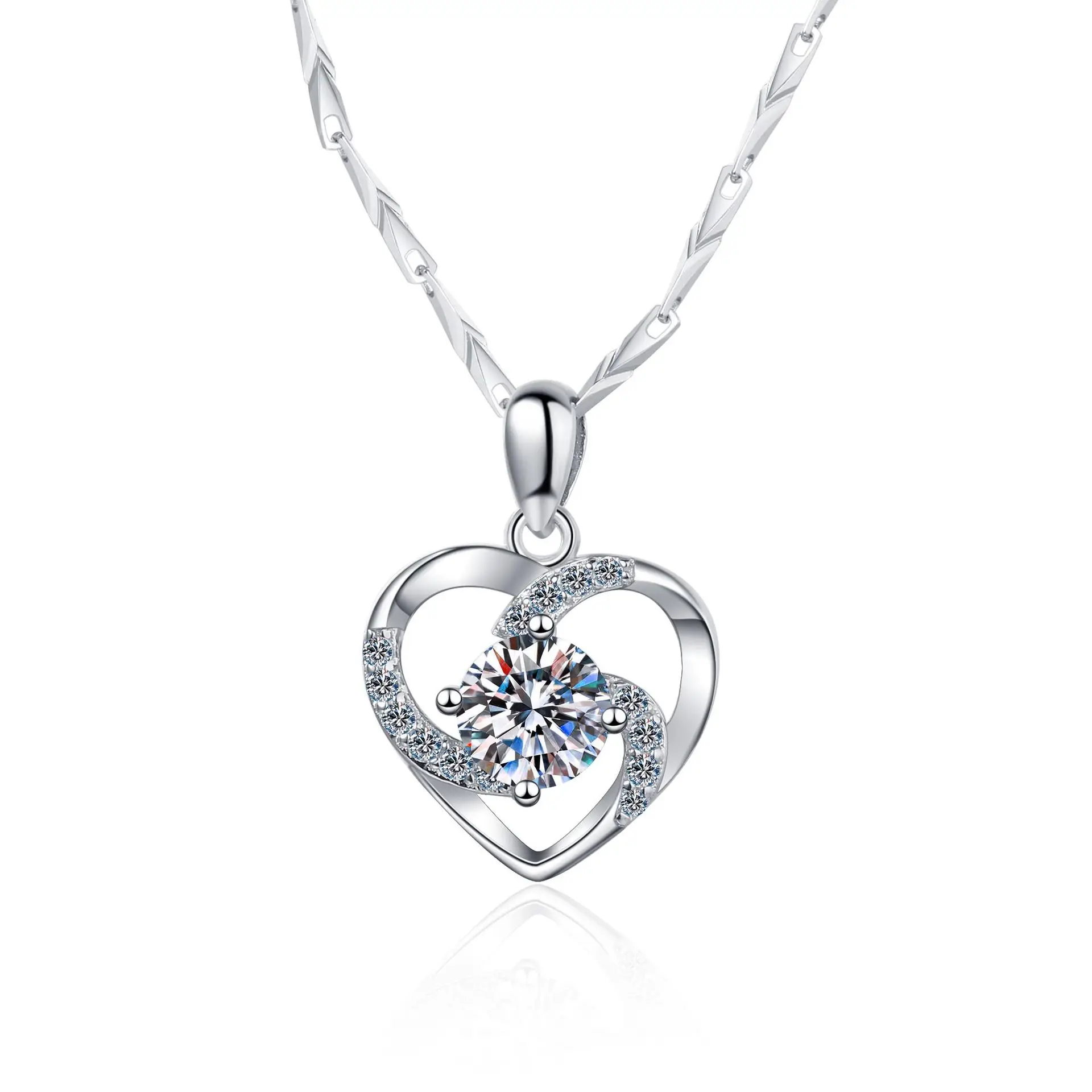 Classic Love at First Sight 0.8ct Women Moissanite Pendant PT950 Platinum Generous Timeless Style for Various Occasions