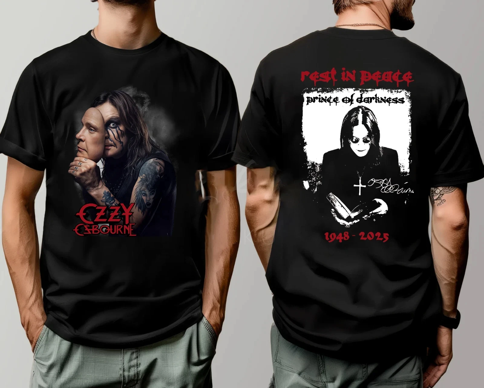 

Футболка Rest in Peace Prince of Darkness Ozzy Osbourne 1948-2025, элитная роскошная футболка для мужчин и женщин, топ Y2k