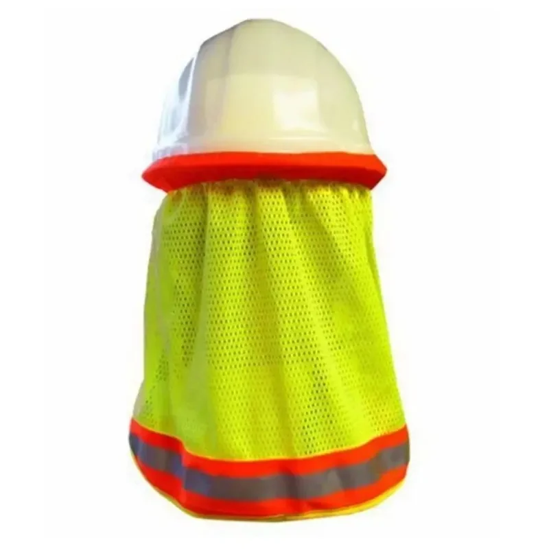 Pare-soleil d'été pour les travailleurs de la construction, casque de sécurité, bouclier de cou, casquette de coulée en maille utile à rayures