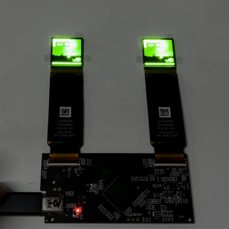 SeeYA SY103WAM10 1.03 polegadas 2560x2560 20000nits monocromático verde micro display OLED para aviação HMD HUD capacete