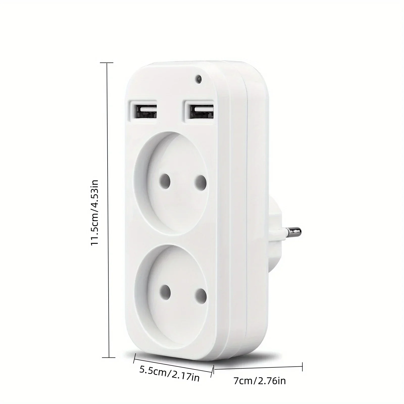 EU Plug Conversion Plug Multifunctional Socket Portable with 2 USB Port German French Russian Universal Socket Power Adapter