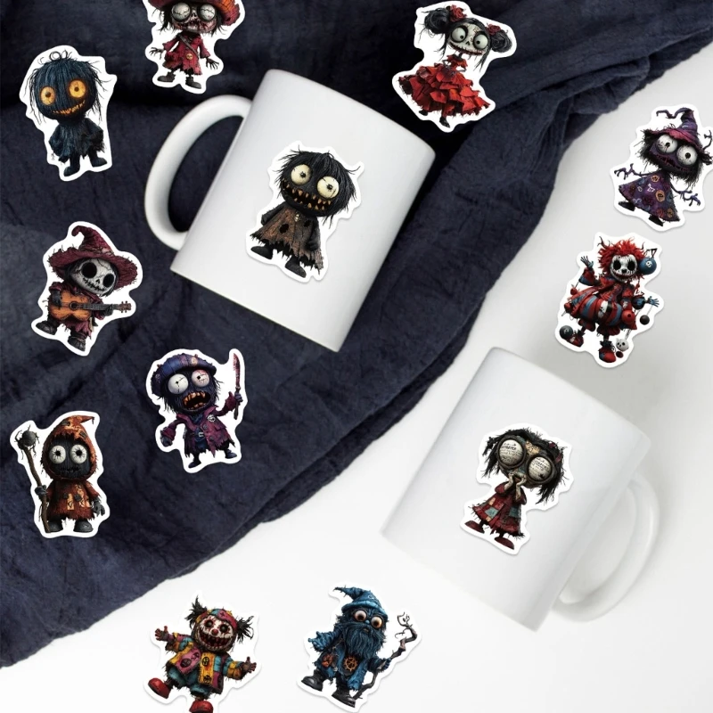 HX6A Creepys Figure Decals Collection For Electronics Long Color Easy To Remove PVC Material