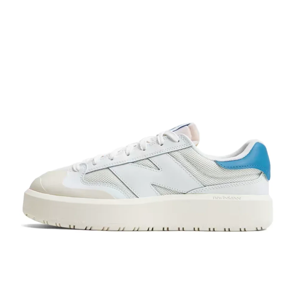 New Balance NB302 Unisex Low-Top Sneakers – White/Blue, Fabric & Leather Upper, Non-Slip Outsole, Round-Toe Lace-Up CT302OE