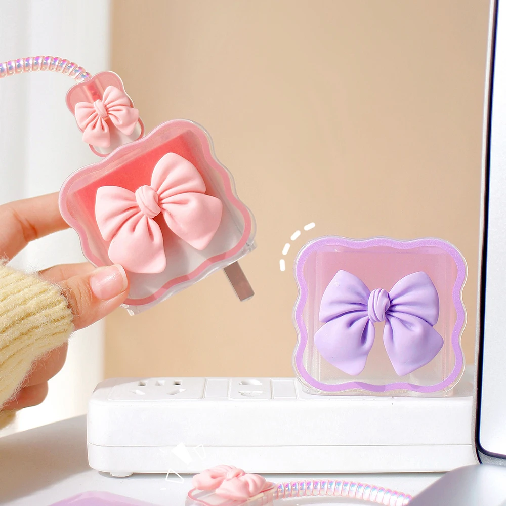 Charging Protection Cover Data Cable Management Cord Winder Kit Charger Protector Organiser For iPhone 15 14 11 17 20W