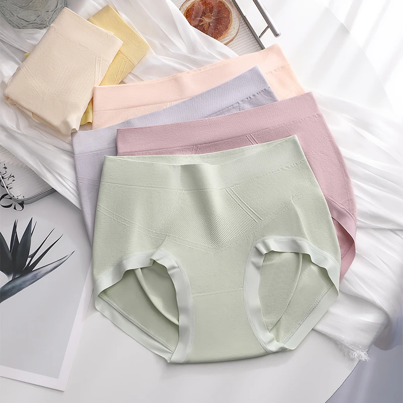 Underpants Women Fashion Women's Panties Set Pack High Waist Breathable Underwear Lady Lingerie Sexy Briefs Triangular Seamless