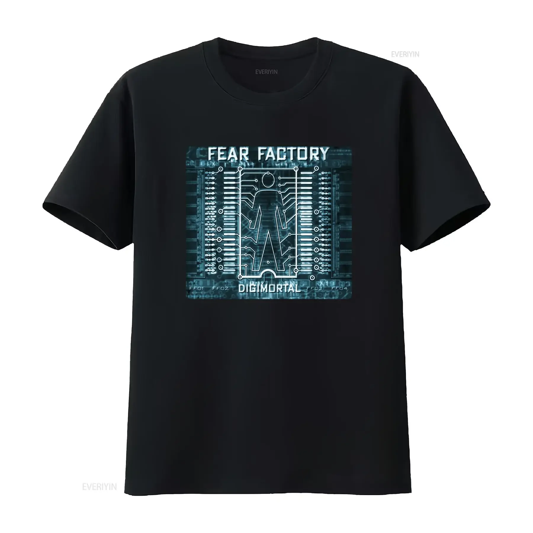 Vintage Fear Factory Digimortal Industrial Metal Band Concert T Shirt 00s Large L Heavy Nu vintage Washed Versatile fashion