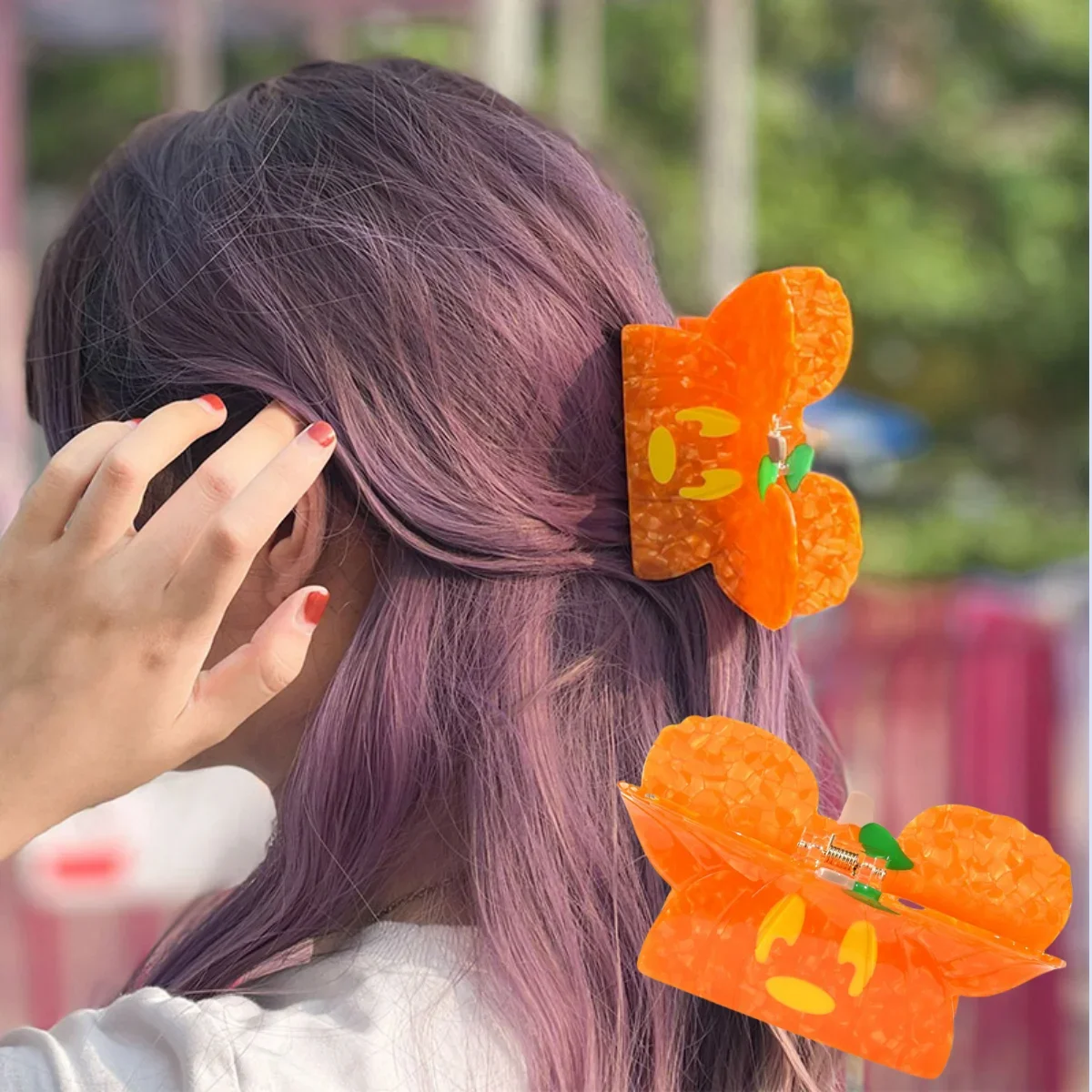 Halloween Cartoon Pumpkin Mickey Acetate Hair Claw for Women Girls Hair Catches Princess Crab Hair Clip Fashion Hair Accessories