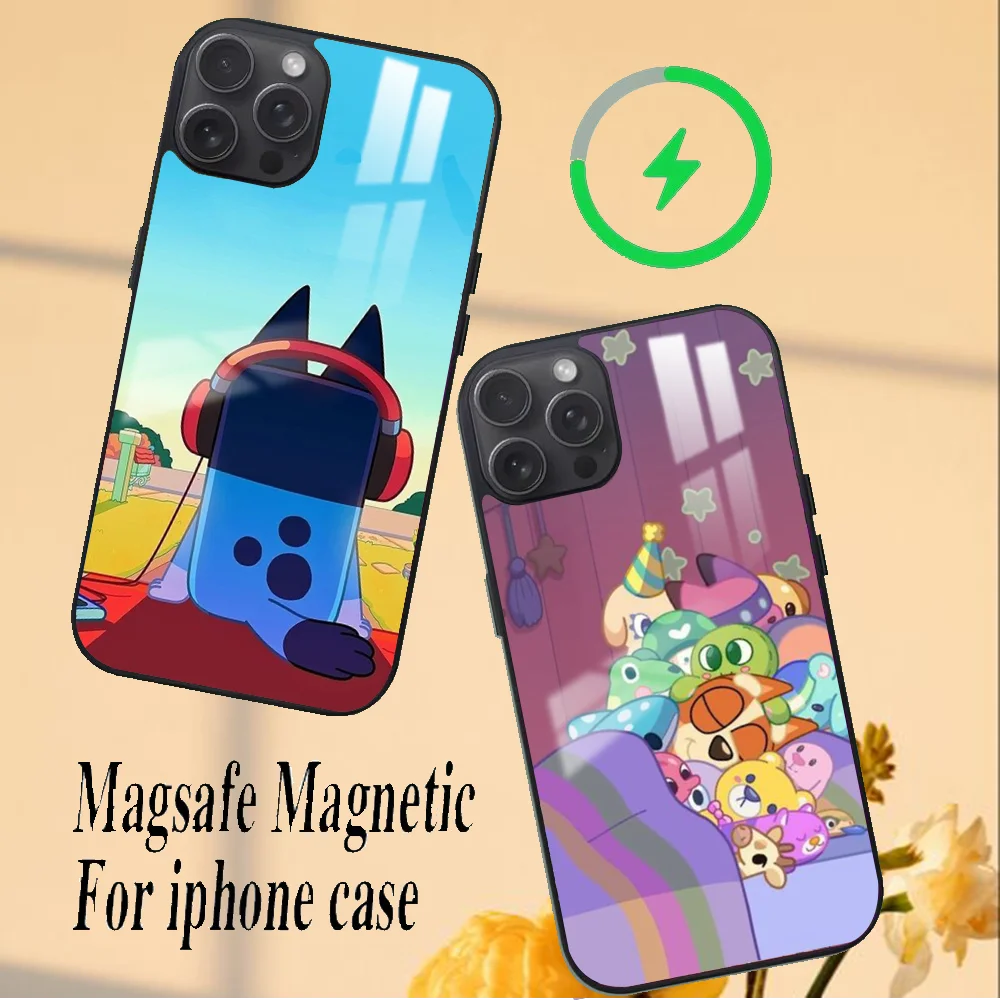 Anime M-Monsters High Phone Case For iPhone 16 15 14 13 12 11 PRO MAX PLUS Mini Magnetic wireless mirror phone case