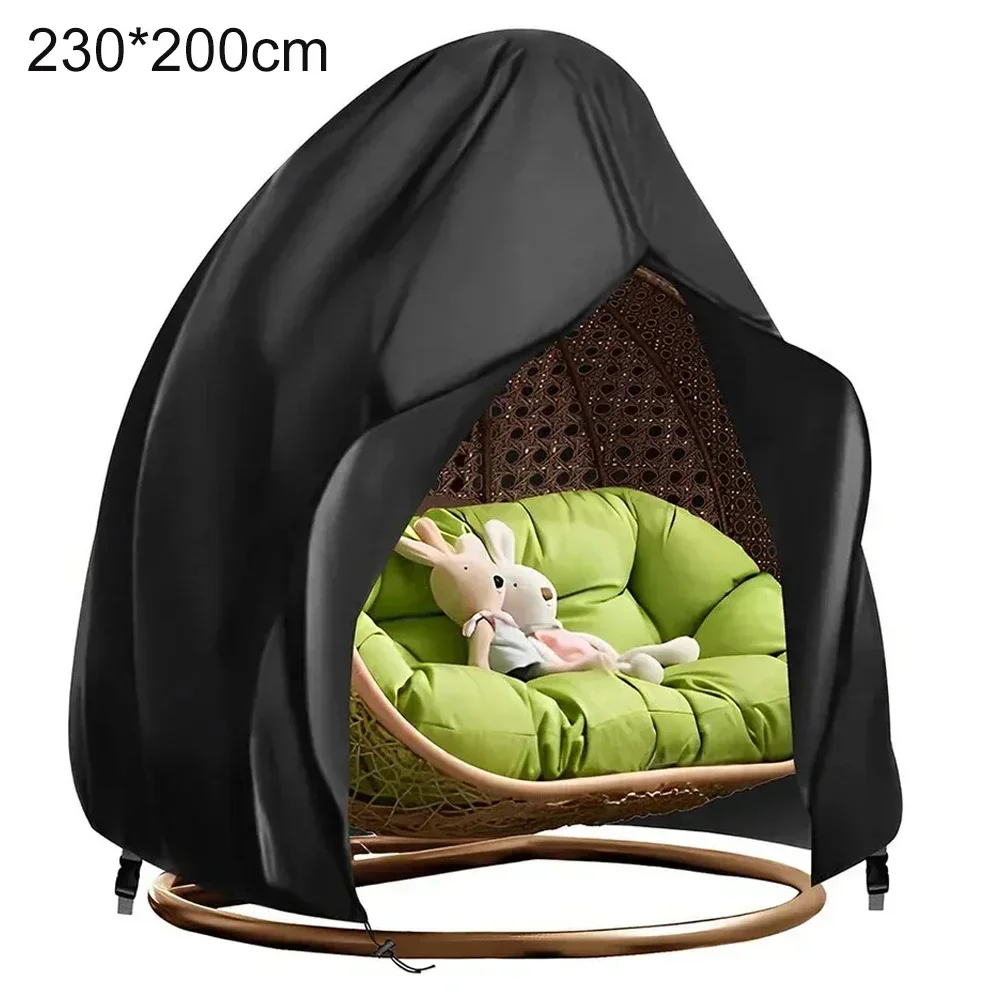 Egg Chair Cover Polyester Egg Chair Covers Waterproof Outdoor Chair Cover With Drawstring UV-Anti Windproof Cover