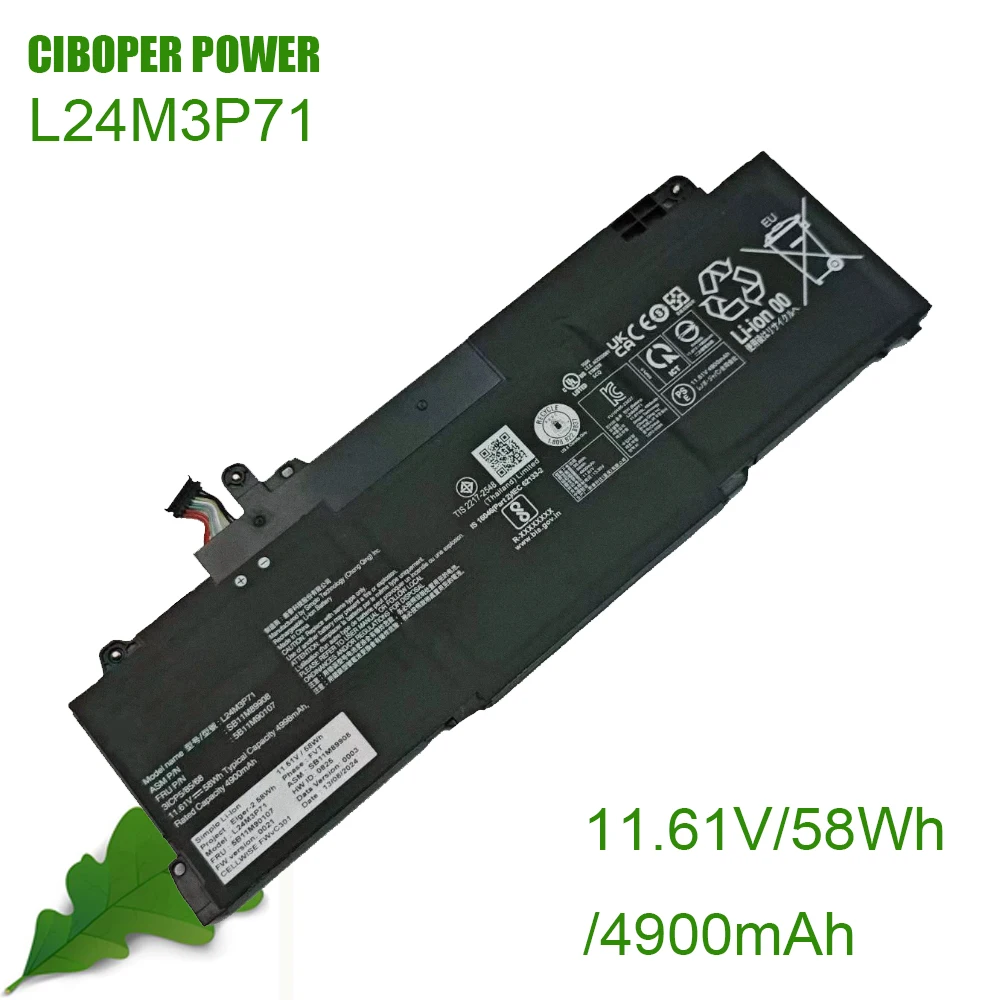 

Laptop Battery L24D3P70 L24N3P70 L24C3P72 L24M3P71 L24D3P73 For T14s Gen 6 T14s 2-in-1 Gen 1,X1 Carbon 13th Gen TM2 YOGA Seres