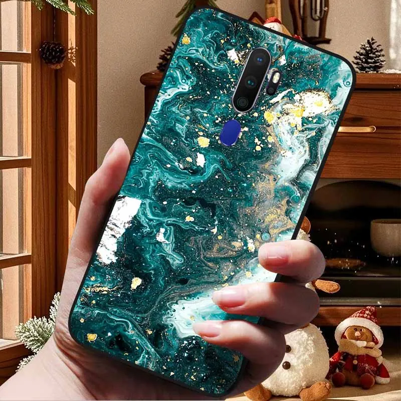 For OPPO A5 2020 Cases A9 2020 Marble Soft TPU Silicone Phone Covers For OPPO A9 2020 Case Fundas Bumper for OPPOA5 A 9 2020 Cat image 2