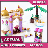 145pcs Princess Royal Girls Jasmine's Exotic Palace Carpet Market Stall Tiger 10434 Building Blocks Sets Compatible With Model