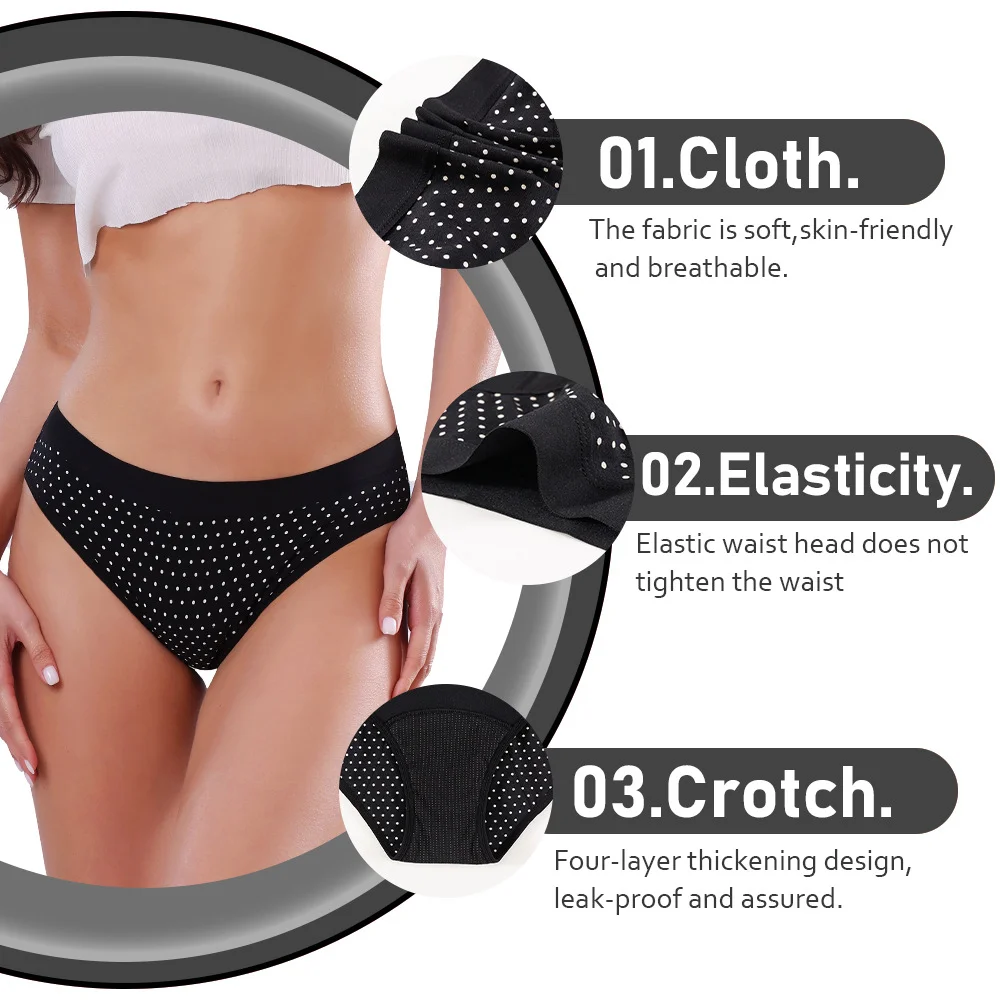 Нижнее белье для периода, 3 шт., трусики в стиле бикини, вмещает до 12 обычных тампонов, одобрено FSA HSA, герметичные, многоразовые