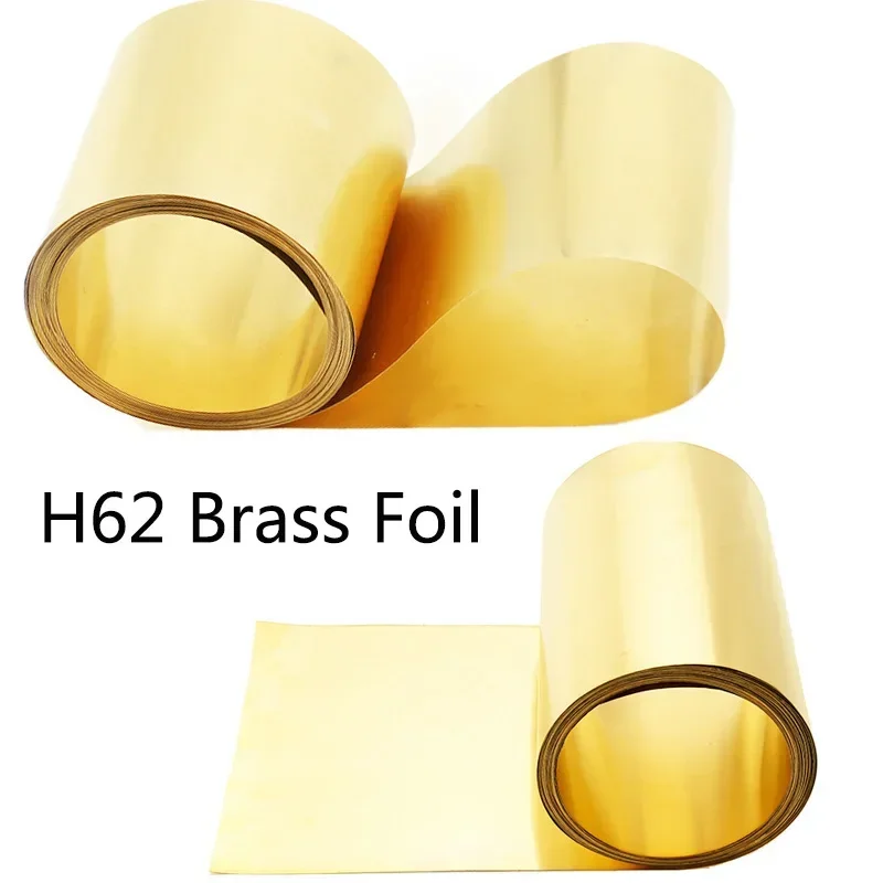 1Meter/Roll Thin H62 Brass Sheet Strip Gold Film High Purity Brass Foil Plate Thick 0.1/0.2/0.3/0.5MM*Width 20/30/50MM