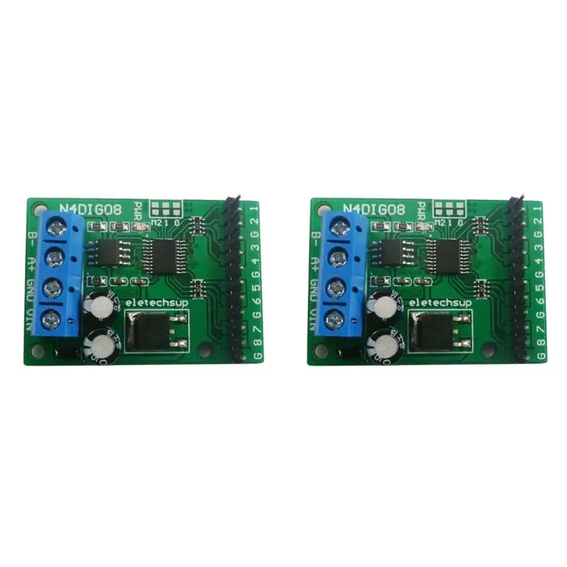 2X 8Ch Input/Output Digital Switch TTL Lvttl CMOS RS485 IO Control Module Modbus Rtu Board For PLC Relay, (With Pin)-ABIU