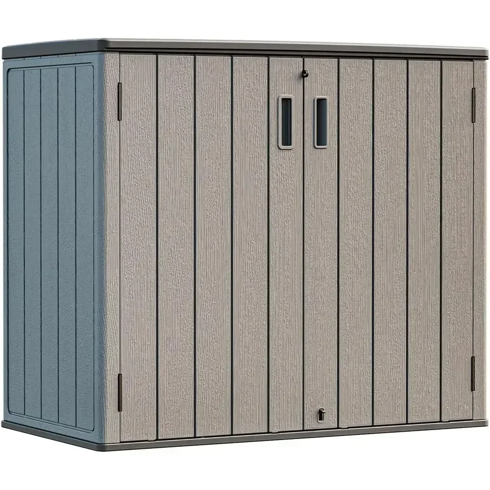 All-Weather Resistant Outdoor Storage Shed, 37 Cu.ft, Floor Included, Double-Layer Plastic, Suitable for Patio, Garden, and Lawn