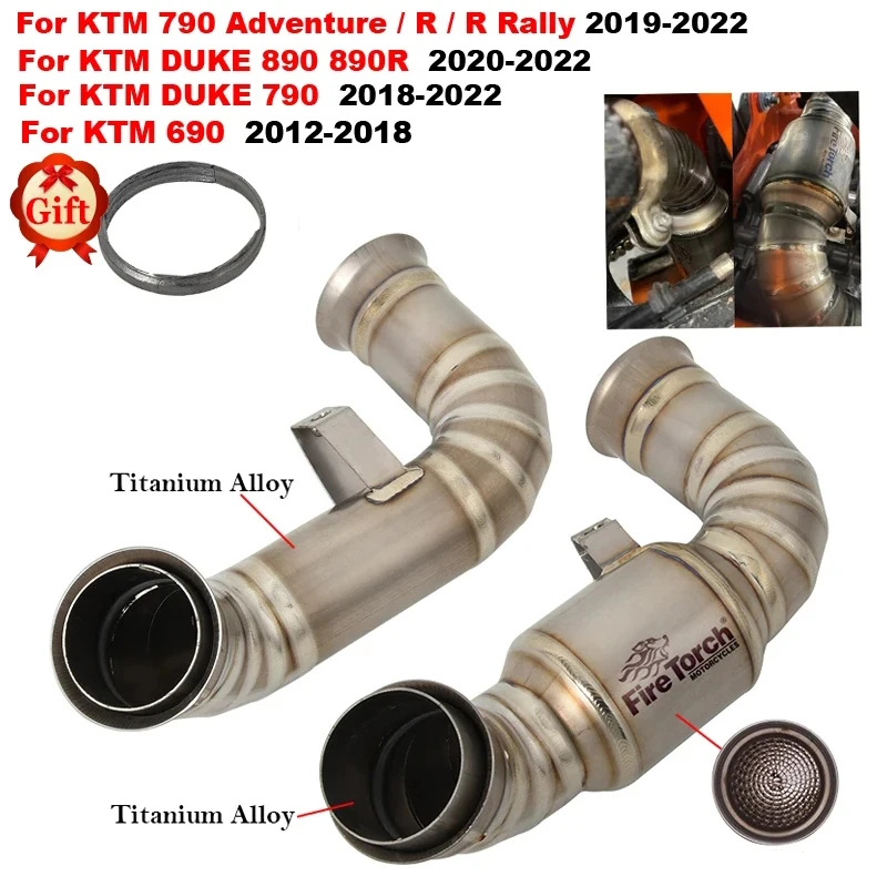 

Slip On For DUKE KTM 690 790 890 Adventure R Rally KTM790 2012 - 2022 Motorcycle Exhaust Middle Link Pipe Original Muffler Moto