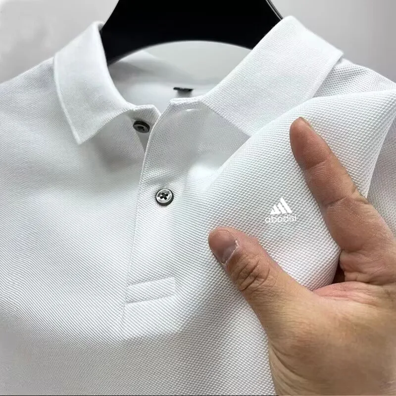 2024 Men\'s printed breathable Polo shirt Spring/summer new business leisure high quality lapel Polo shirt for men