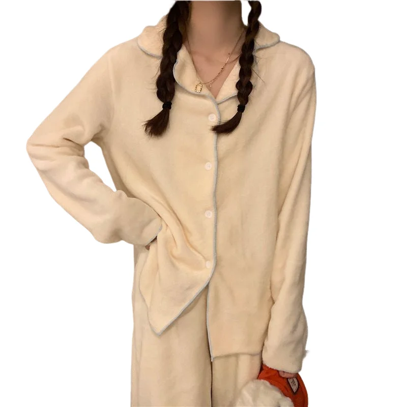 

Женская одежда, пижамный комплект, домашняя одежда, брюки с длинными рукавами, комплект из двух предметов, осенне-зимний утепленный удобный милый модный комплект