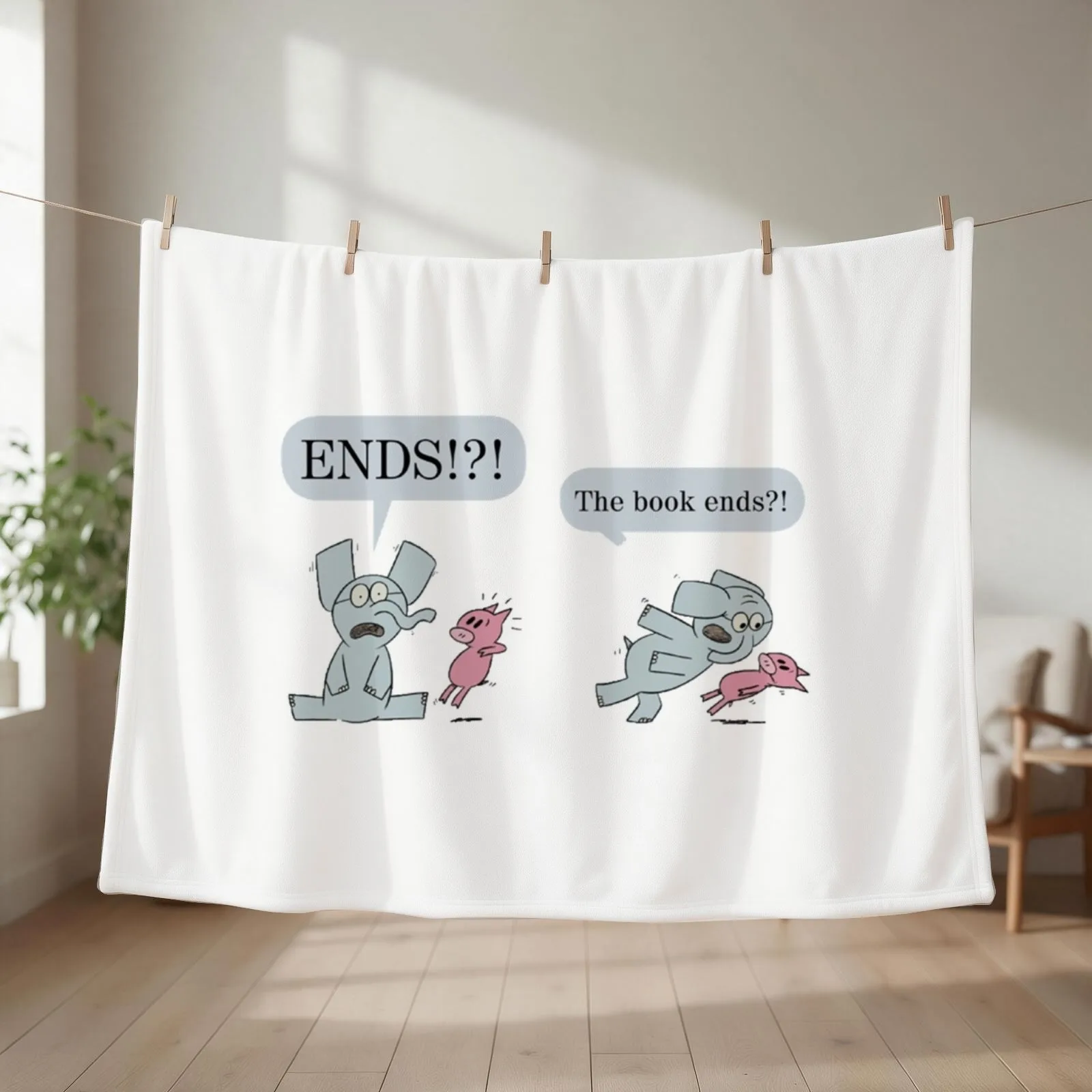 Elephant and Piggie Classic Throw Blanket couch cozy soft plush fuzzy picnic outdoor blanket