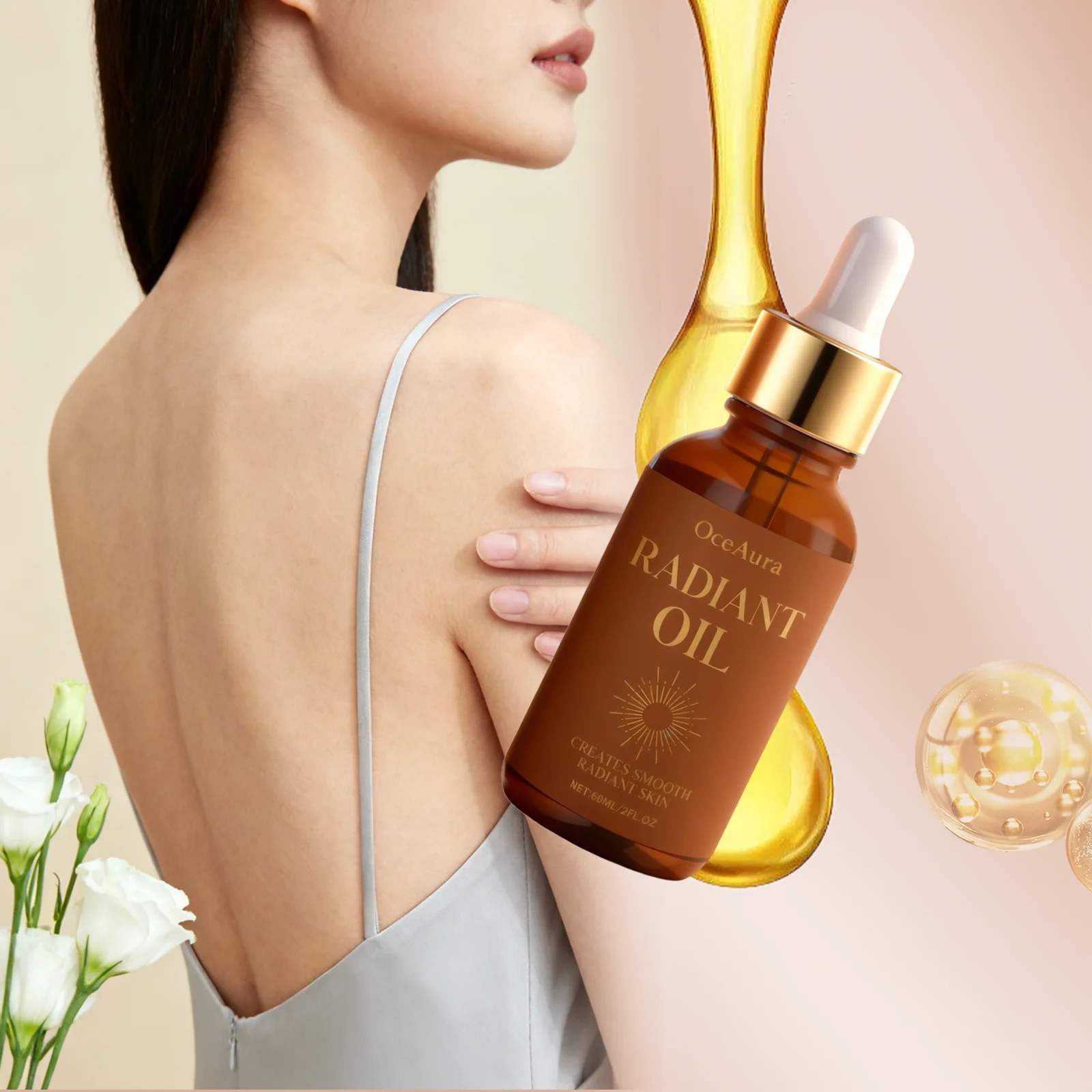 Aceite corporal de lujo para piel seca, aceite de argán y aceite de almendras dulces, piel brillante nutritiva, ligero, no graso, regalo para el cuidado de la piel de invierno