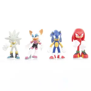 2024 Sonic PVC Karakter Mainan Landak Bayangan Ekor Sosok Model Boneka Anak-anak Mainan Hewan 12 Buah / set 12 angka hewan penjualan terbaik - №