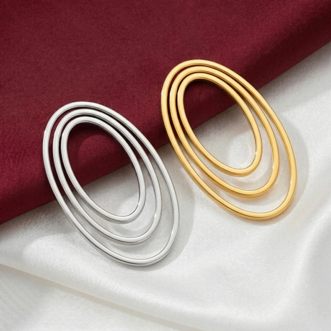 10pcs 3 Size Stainless Steel Oval Charms Earring Pendants Closed Ring Hollow Resin Bezels Frame Mold DIY Jewelry Making Supplies