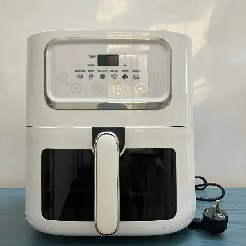 مقلاة كهربائية ذات سعة كبيرة 10 لتر، ماكينة بطاطس مقلية مربعة حديثة، مقلاة هوائية منزلية ذكية تعمل باللمس