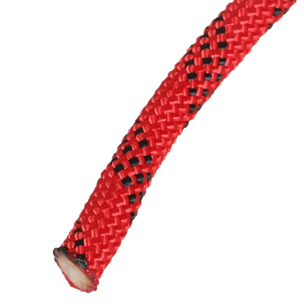 High Strength 3520lbs 3/8 Inch Polyester Rope 100Ft Red-Black-for Tree Climbing Rigging, Arborist