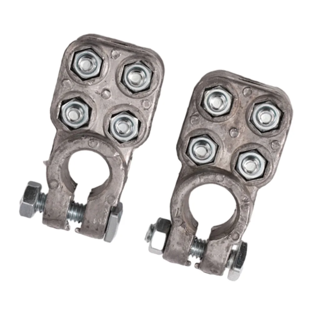 2pcs Three-Way Battery Terminal Connectors Heavy Duty Truck Marine Battery Terminals Battery Cable Ends Clamp Set