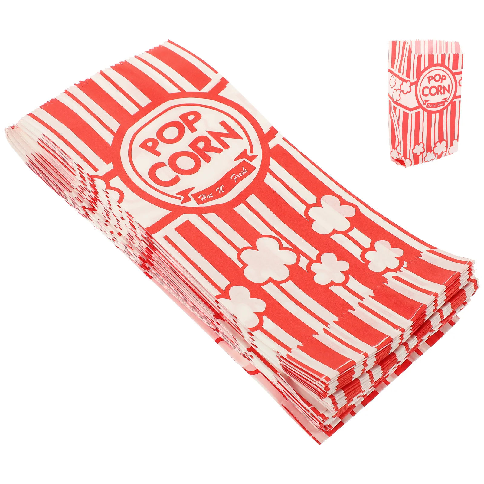 

100 Pcs Greaseproof Paper Bag Popcorn Bags Holders Bulk Container Gold Boxes Containers Movie Night Individual