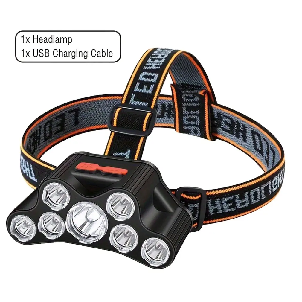 7 Led Strong Light Headlamp USB Rechageable Motion Sensor Headlight Portable Fishing Camping Outdoor Head Lamp Work Flashlight