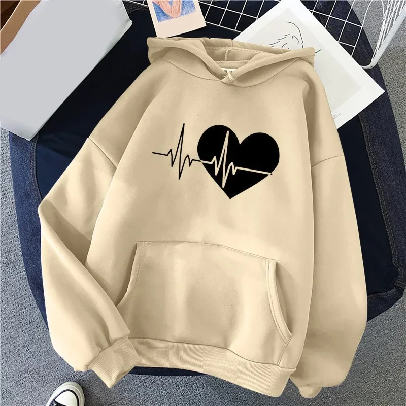 女性のハートプリントのパーカー,女性のスウェットシャツ,柔らかくカジュアル,ゆったりとしたヴィンテージのパーカー,韓国の暖かいトップス,女性のファッション,y2k,冬