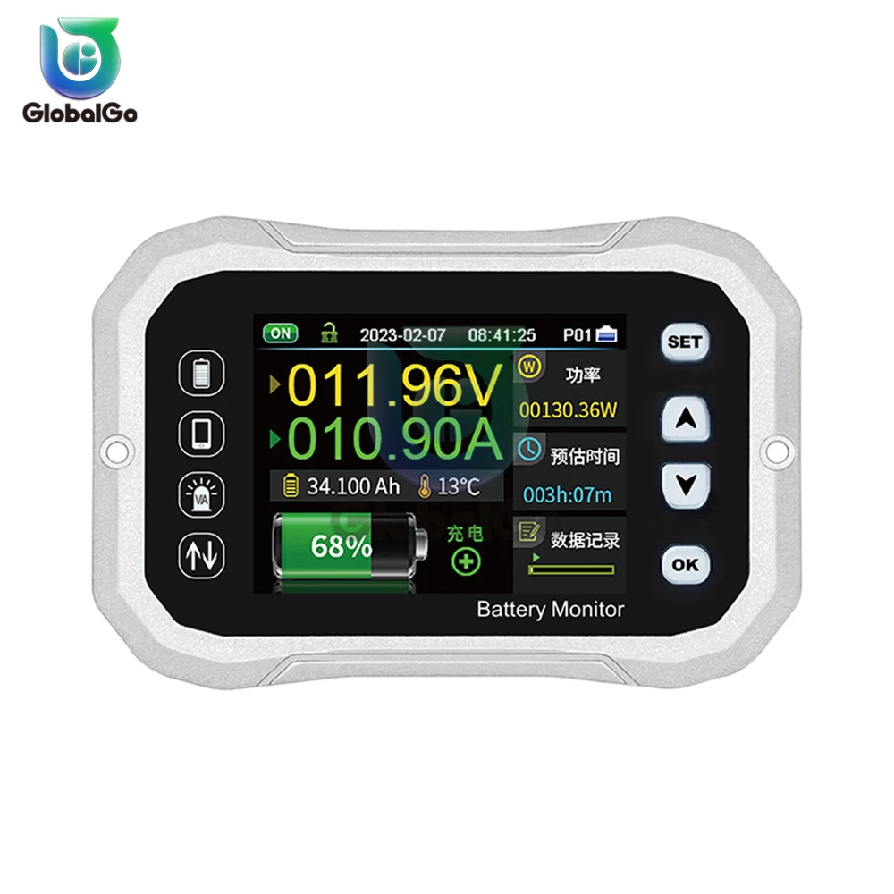 Batería Coulomb monitor de capacidad del medidor 0-120V 100A 400A 600A medidor de voltímetro inalámbrico probador de capacidad de fosfato de hierro y litio