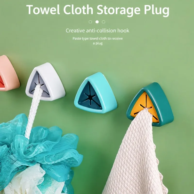 Creative Wall‑mounted Towel Plug Holder Drill‑free Bathroom Rag Organizer Practical Kitchen Hanging Rack Storing Dish Cloths