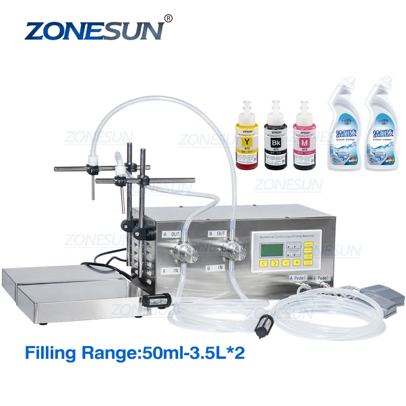 ZONESUN ZS-MP252W Milk Cosmetics Olive Oil Wine Bottle Perfume Vial Jar Juice Filler Jar Liquid Filling Weighing Machines