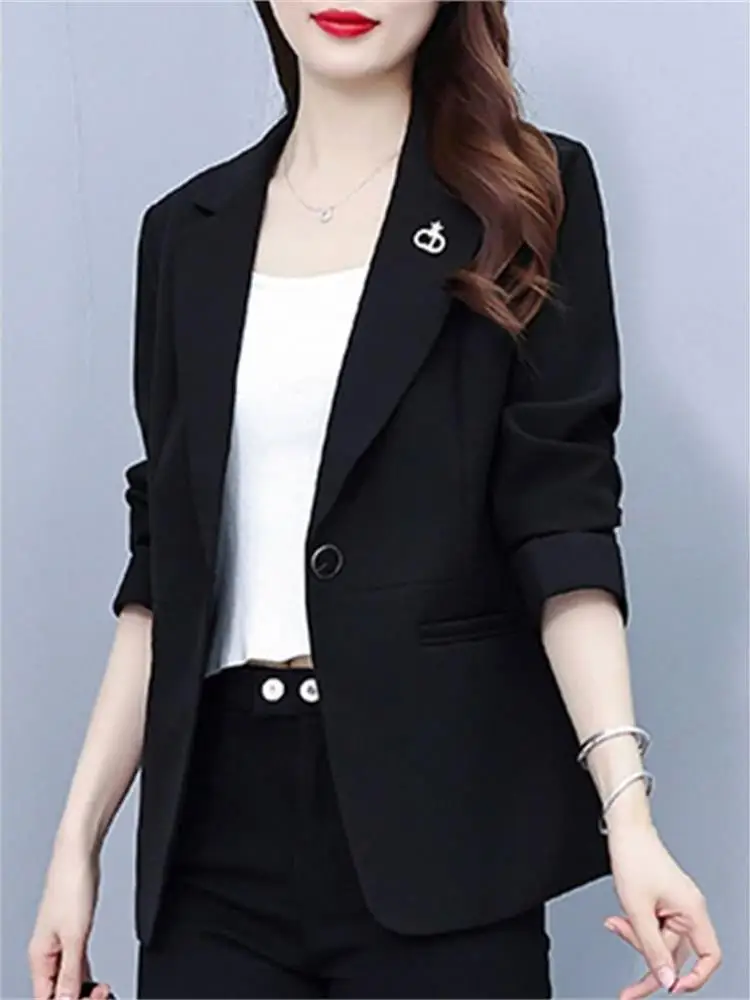 

Faionable Bla Suit Jaet, женская орто-верхняя одежда, весна-осень 2023, новый утягивающий топ большого размера Sle Cleanfit