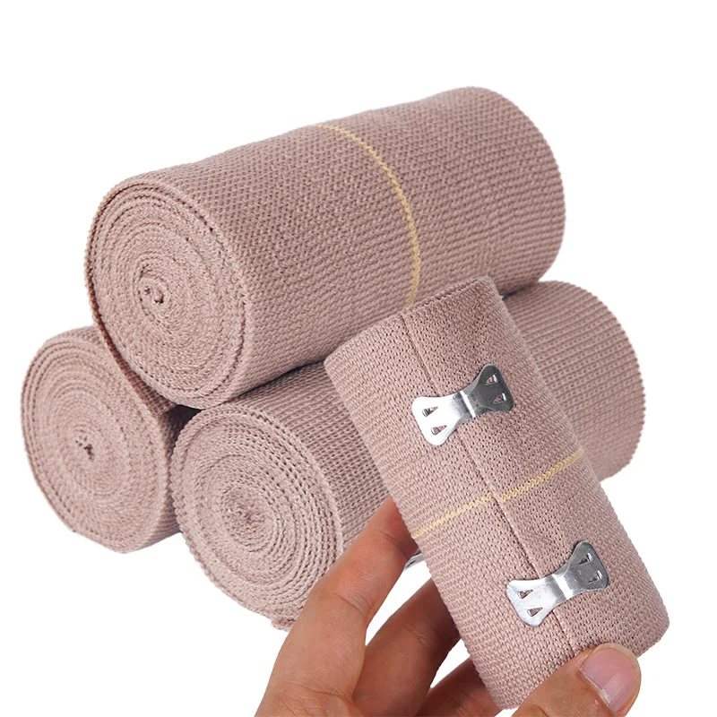 1 Roll Elastic Bandage Pressurized First Aid Patch Tape Strap Breathable Leg Arm Wound Tie Belt Sports Protection Bandage