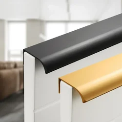 Long Aluminium Hidden Profile Furniture Handle Wardrobe Cabinet Drawer Pull Handle Long Concealed Closet Door Handle