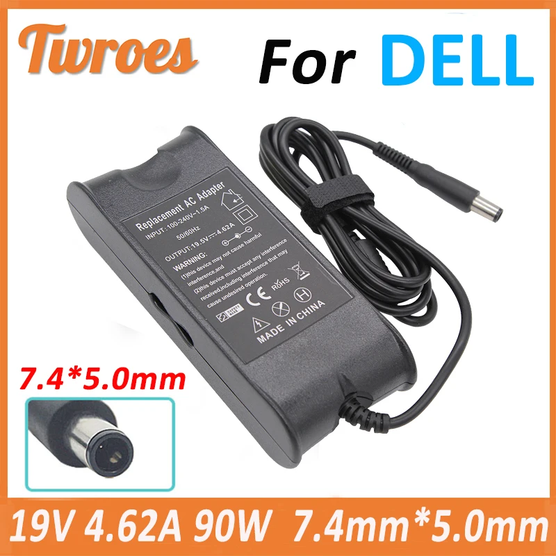 

AC Laptop Adapter 19.5V 4.62A 90W 7.4*5.0mm For Dell E4300 E4310 E5400 E5410 E5420 E5500 1420 1501 1521 1525 D400 Power Supply