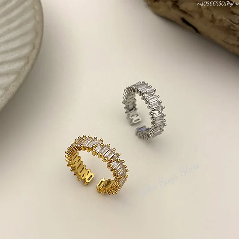 خواتم الزركون المتلألئة بتصميم جديد أنيق للنساء هدية مجوهرات أنيقة للحفلات