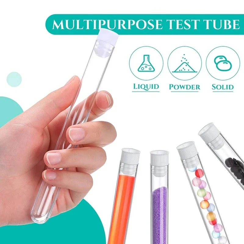 Plastic Test Tubes With Cap 16X150Mm 25ml Plastic Tubes For Plants Lash Wands Party Supplies Scientific Experiments,30Pcs
