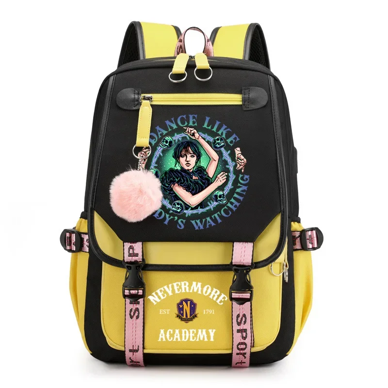 Rabu Addams Enid tas punggung sekolah remaja laki-laki perempuan tas Daypack Akademi Nevermore ransel Laptop hadiah ransel