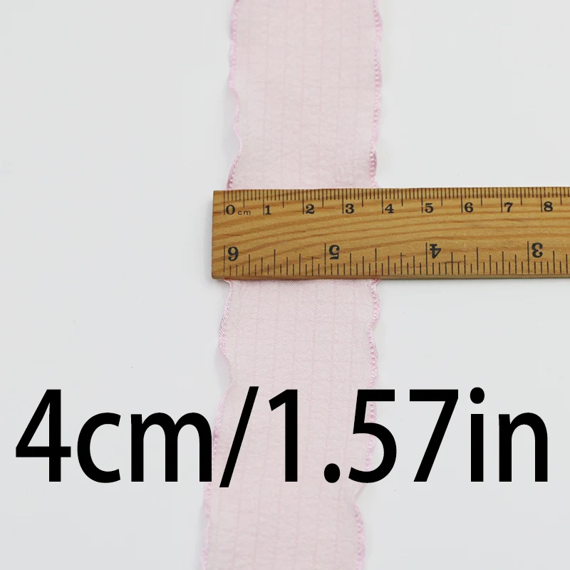 9 meters/roll 40mm wide lace lotus leaf pleated ribbon wavy edge fishtail yarn ribbon flower cake decoration festival party gift