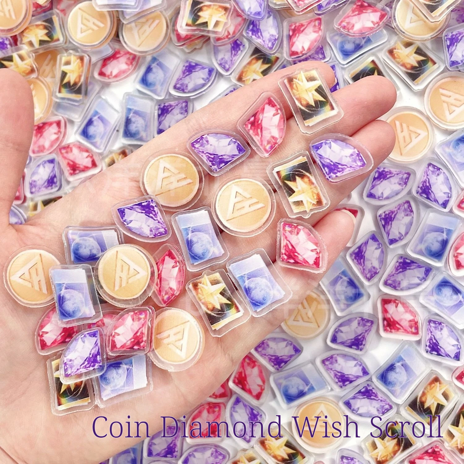 1/2/4CM Love and Deepspace 99-200Pcs Acrylic Sheet Sylus Rafayel Zayne Xavier Caleb Coin Wish Scroll Anime Distribution Fan Gift