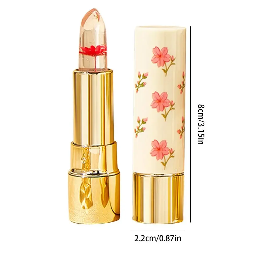 Sdotter 2 สีดอกไม้โปร่งใสลิปสติก Lasting Moisturizer คริสตัลเยลลี่ลิปสติกอุณหภูมิสีเปลี่ยน Lip Balm Lip