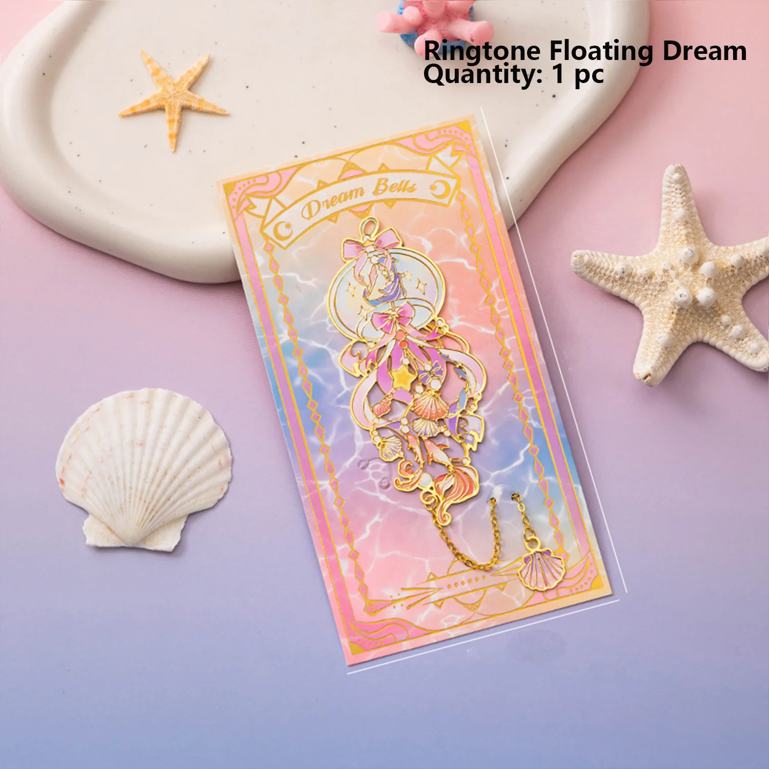 1Pc Zeedieren Metalen Bladwijzers met Ketting Kwastje Holle Geschenken Roestvrij Planner Accessoires Shell Zeester Ontwerp Bladwijzer