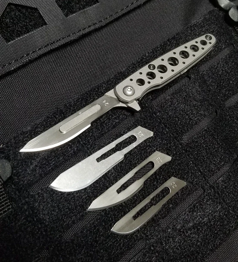 Hollow titanium alloy paper cutter utility knife unpacking quick opening folding knife EDC