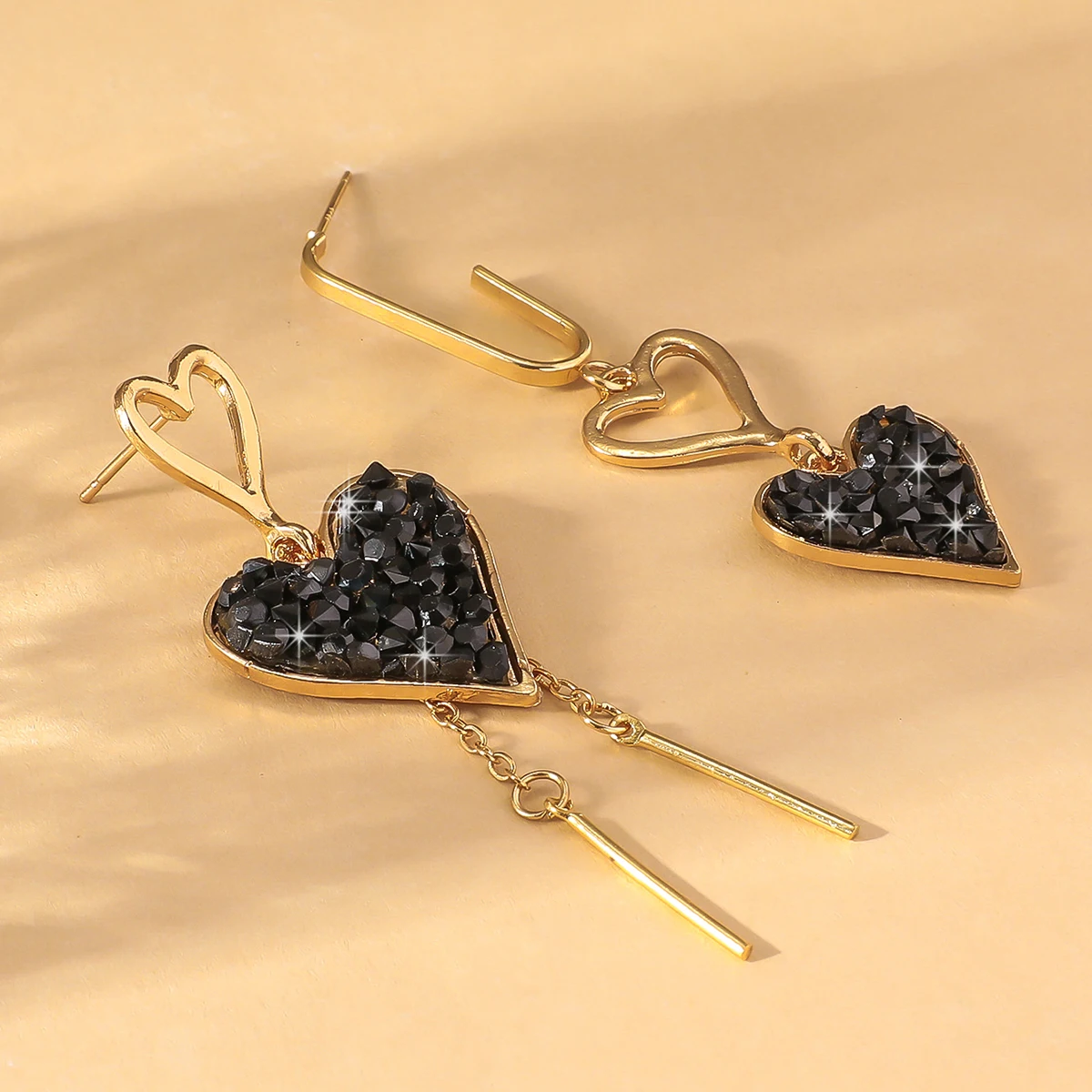 2 قطعة أقراط على شكل قلب خوخ غير منتظمة للسيدات إكسسوارات مجوهرات مناسبة للتاريخ والحفلات والمهرجانات