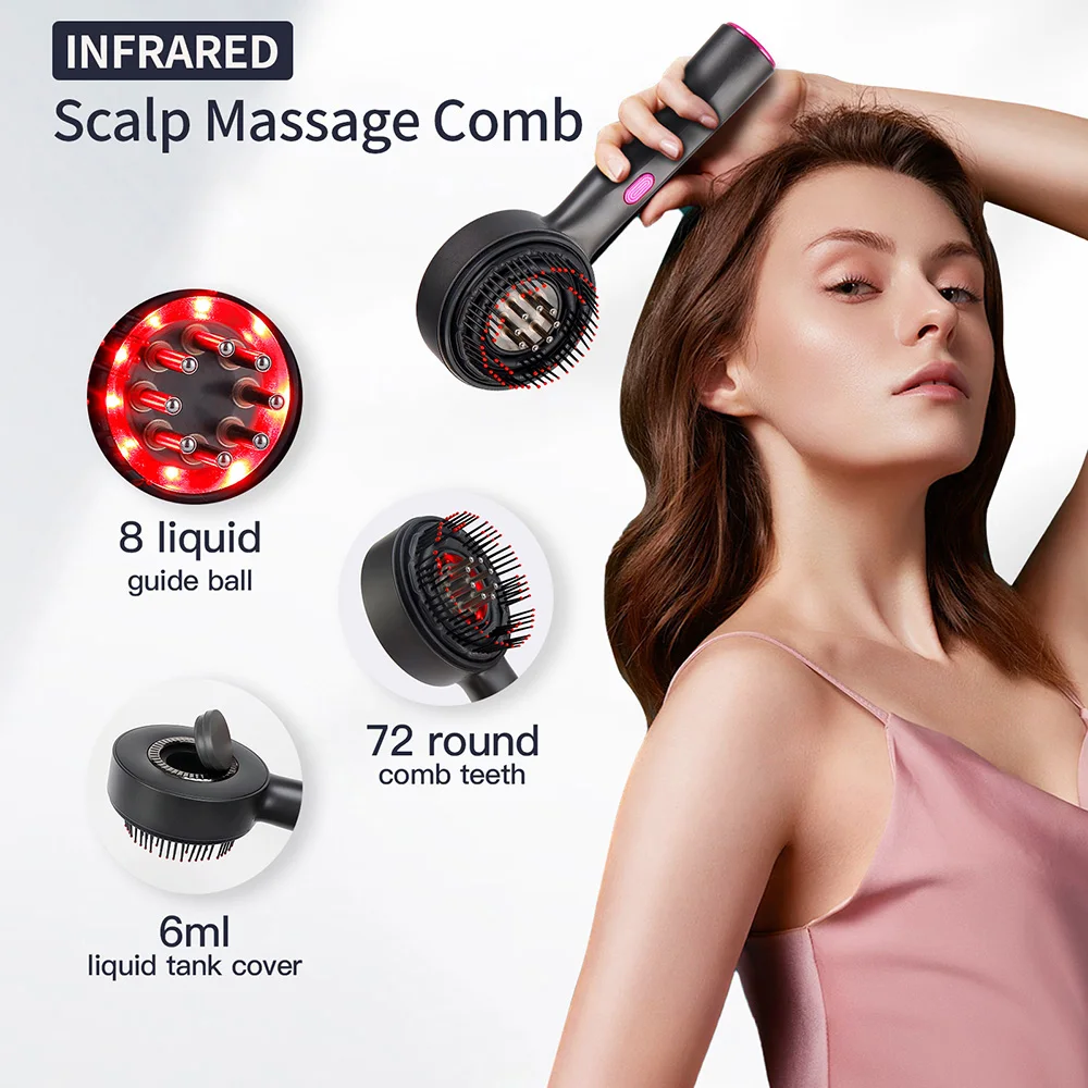 Electric Scalp Massage Comb Hair Growth Massage Scalp Water-oil Balance Brush Anti Hair Loss Liquid Oil Applicator Hair Care